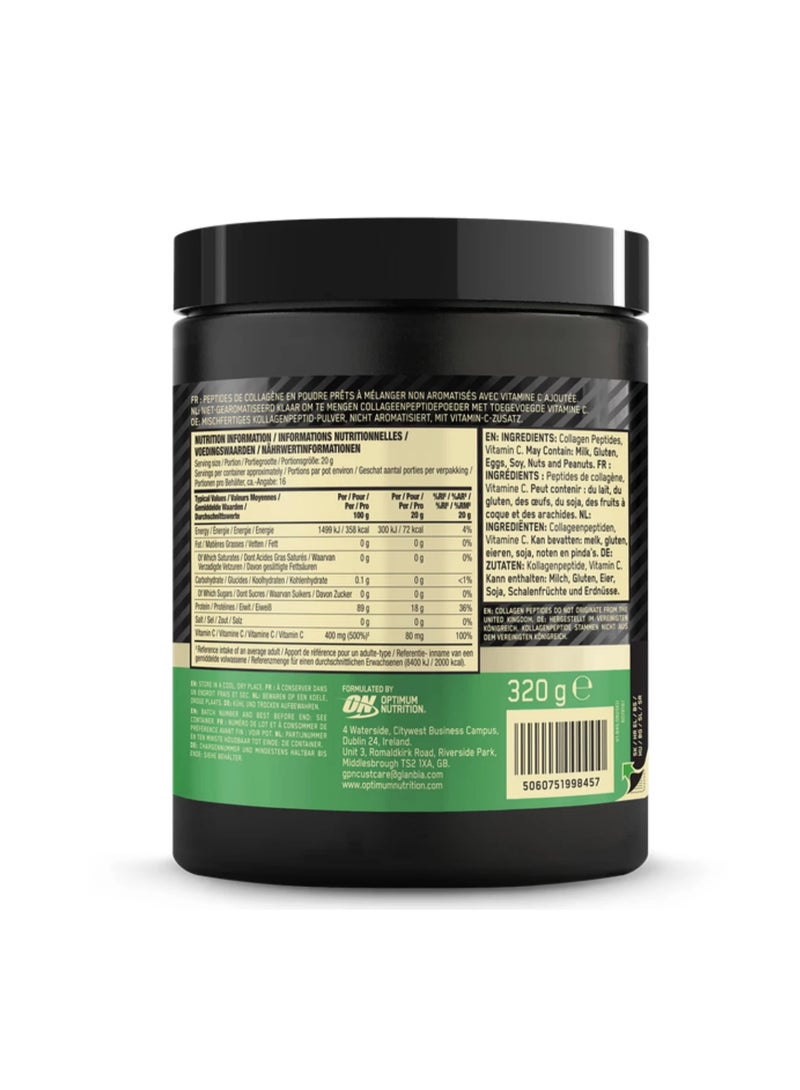 ON Optimum Nutrition Collagen Peptides 320g Powder Unflavoured - Image 3